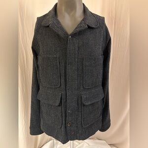 Apolis Indigo Stripe Chore & Utility Jacket; Cotton Wool Blend (Size L)